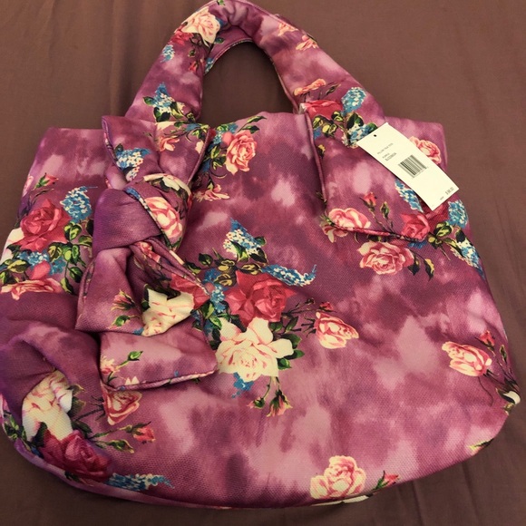 Betsey Johnson Pillow Talk Purple Multicolored Floral Oversized Tote NWT - Picture 2 of 12